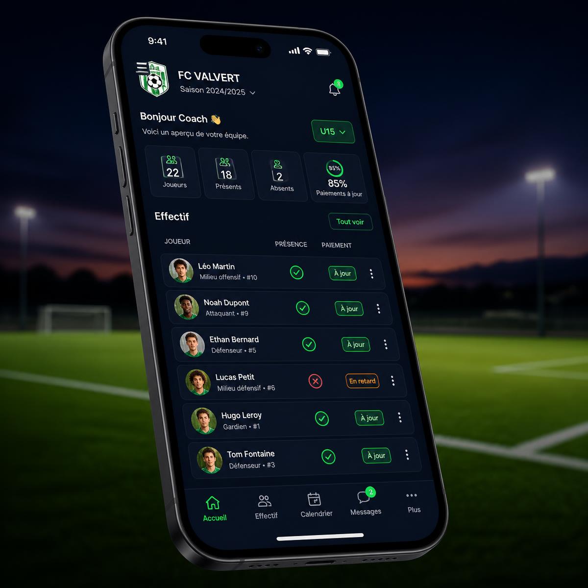 Club Manager App Mobile Preview